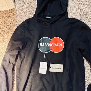 Authenticated Balenciaga Men's Casual Hooded Sweatshirt